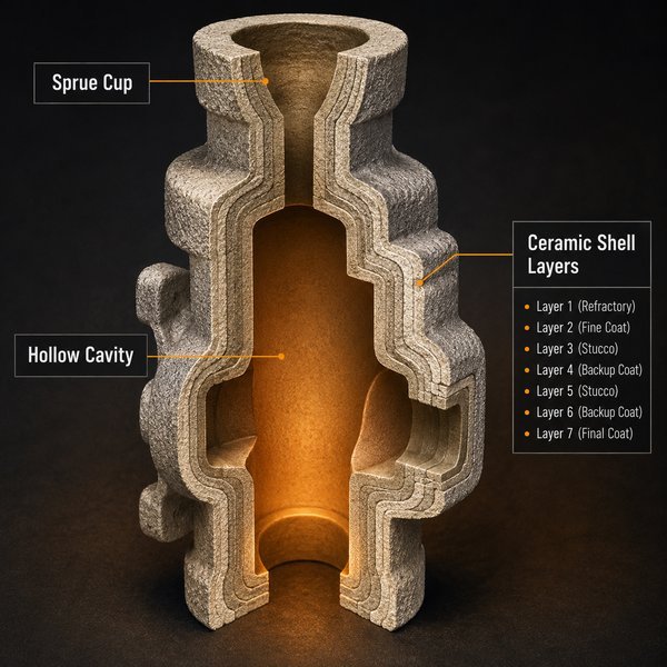 Ceramic shell mold quality and investment casting surface defect prevention in NDT workflow