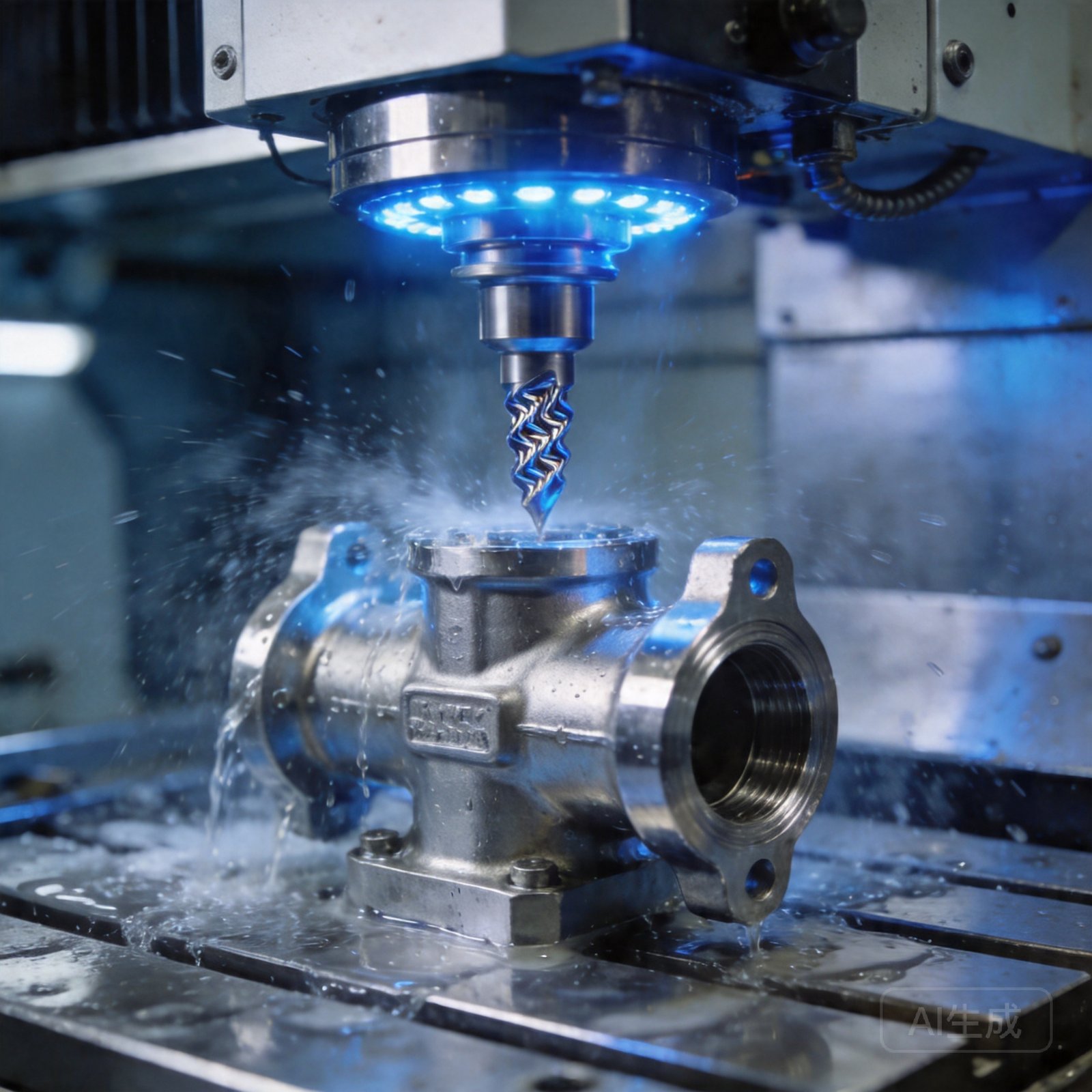 CNC machining center precision finishing for investment cast components